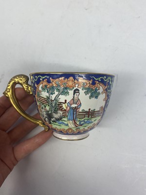 Lot 901 - A CHINESE PAINTED ENAMEL TEA SET.