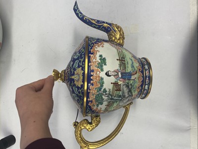 Lot 901 - A CHINESE PAINTED ENAMEL TEA SET.