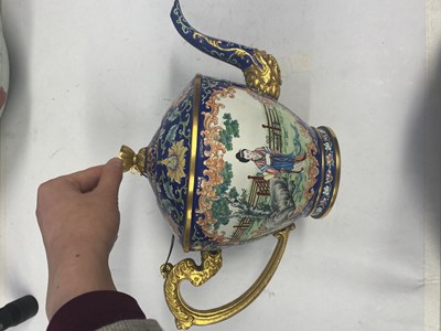 Lot 901 - A CHINESE PAINTED ENAMEL TEA SET.