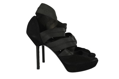 Lot 435 - Yves Saint Laurent Black Divine Strappy Sandal - Size 35.5