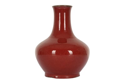 Lot 1059 - A CHINESE COPPER RED-GLAZED VASE.