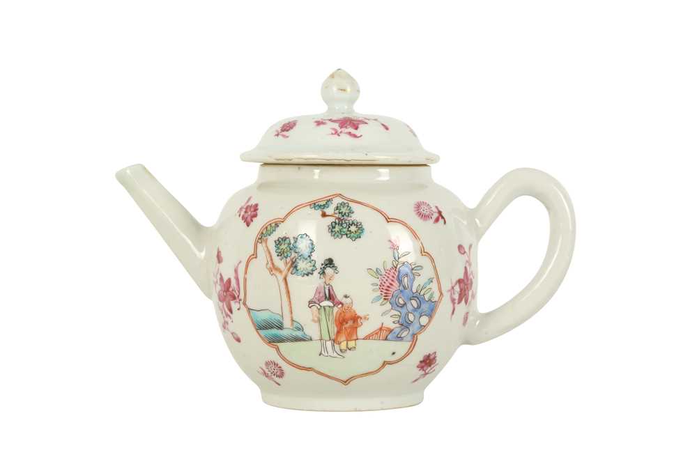 Lot 52 - A CHINESE FAMILLE ROSE TEAPOT AND COVER.