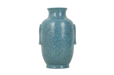 Lot 828 - A CHINESE ROBIN'S EGG-GLAZED VASE.