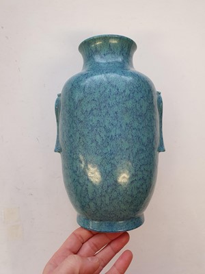 Lot 828 - A CHINESE ROBIN'S EGG-GLAZED VASE.