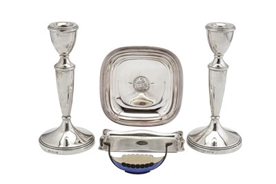 Lot 352 - A MIXED GROUP INCLUDING A NORWEGIAN ENAMEL AND SILVER SALT, OSLO BY JACOB TOSTRUP