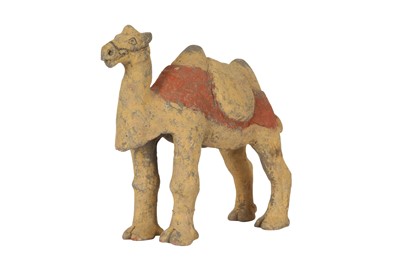 Lot 789 - A CHINESE POTTERY MODEL OF A BACTRIAN CAMEL.