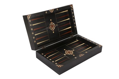 Lot 183 - A 17TH CENTURY NORTH ITALIAN EBONY AND IVORY GAMING BOARD FOR CHESS AND BACKGAMMON