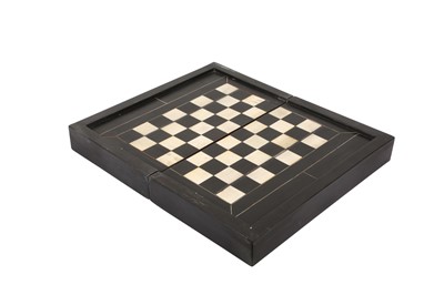 Lot 183 - A 17TH CENTURY NORTH ITALIAN EBONY AND IVORY GAMING BOARD FOR CHESS AND BACKGAMMON