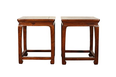 Lot 655 - A PAIR OF CHINESE WOOD STANDS.