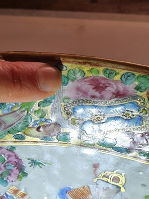 Lot 123 - A CHINESE FAMILLE ROSE CANTON 'IMMORTALS' PUNCH BOWL.