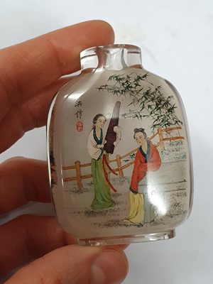 Lot 416 - THREE CHINESE INSIDE-PAINTED SNUFF BOTTLES.