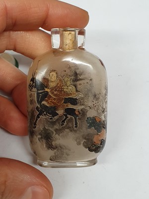 Lot 416 - THREE CHINESE INSIDE-PAINTED SNUFF BOTTLES.