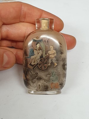 Lot 416 - THREE CHINESE INSIDE-PAINTED SNUFF BOTTLES.