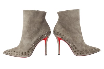 Lot 104 - Christian Louboutin Grey Willetta Ankle Boot - Size 41