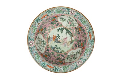 Lot 870 - A CHINESE FAMILLE ROSE 'BOYS' BASIN.