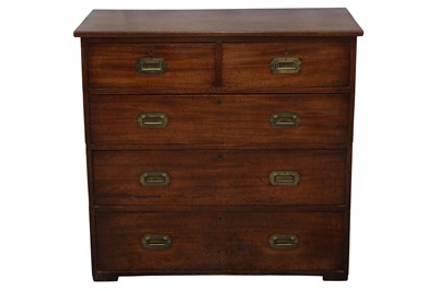 Lot 185 - A CAMPHOR WOOD CAMPAIGN CHEST, 19TH CENTURY