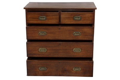 Lot 185 - A CAMPHOR WOOD CAMPAIGN CHEST, 19TH CENTURY
