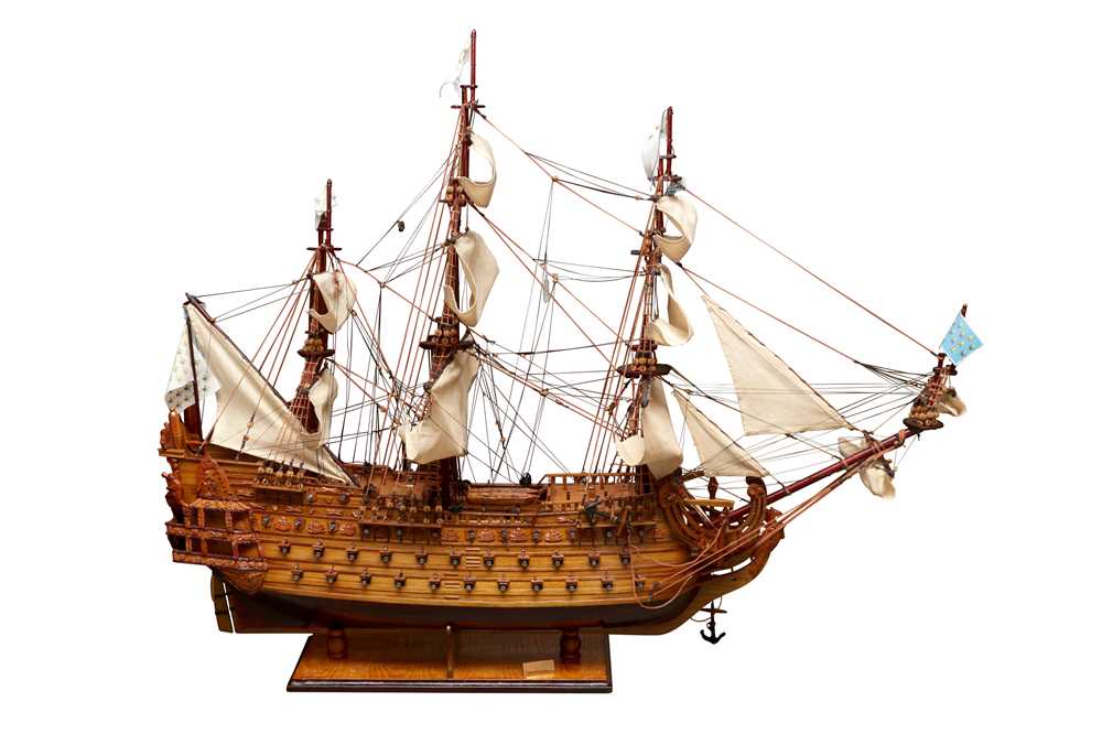 Lot 84 - A SCALE MODEL OF THE SOLEIL ROYAL (1669)