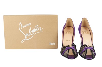 Lot 75 - Christian Louboutin Purple Heeled Peep Toe Sandal - Size 41