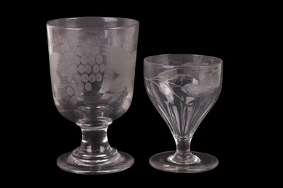 Lot 387 - A LARGE GLASS RUMMER, LATE 18TH/EARLY 19TH CENTURY