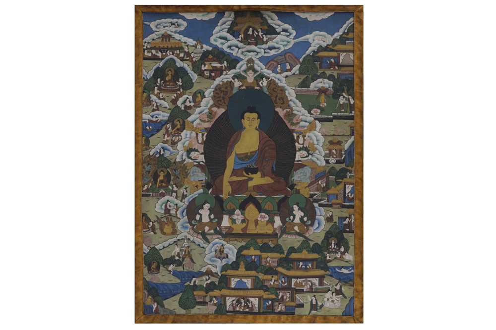 Lot 729 - A TIBETAN STYLE THANKA, 20TH CENTURY