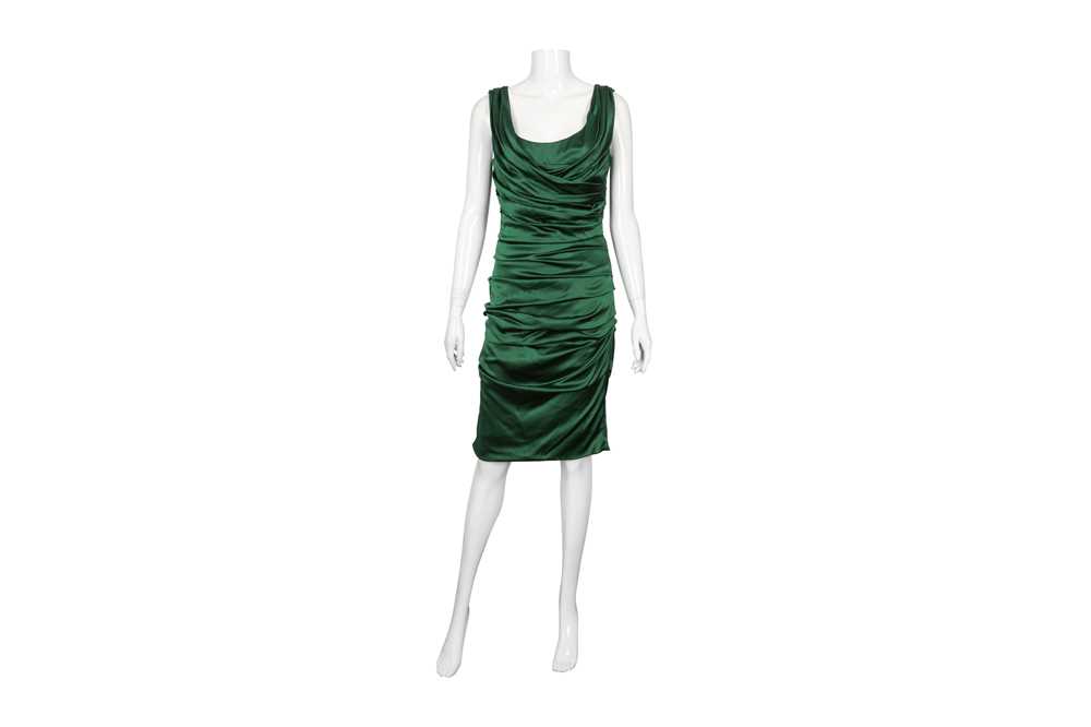 Lot 141 - Dolce & Gabbana Emerald Green Silk Dress - Lot 141 - Dolce & Gabbana Emerald Green Silk Dress -