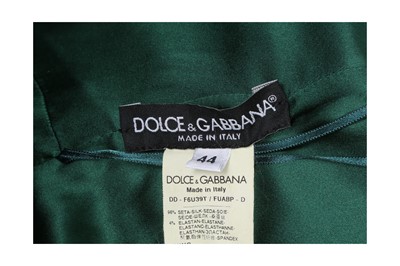 Lot 141 - Dolce & Gabbana Emerald Green Silk Dress - Size 44