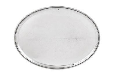 Lot 465 - A mid-20th century Danish sterling silver tray, Copenhagen circa 1960 designed by Harald Nielsen (1892-1977) for Georg Jensen
