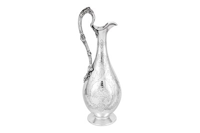 Lot 608 - A Victorian sterling silver wine ewer, London 1856 by Edward & John Barnard