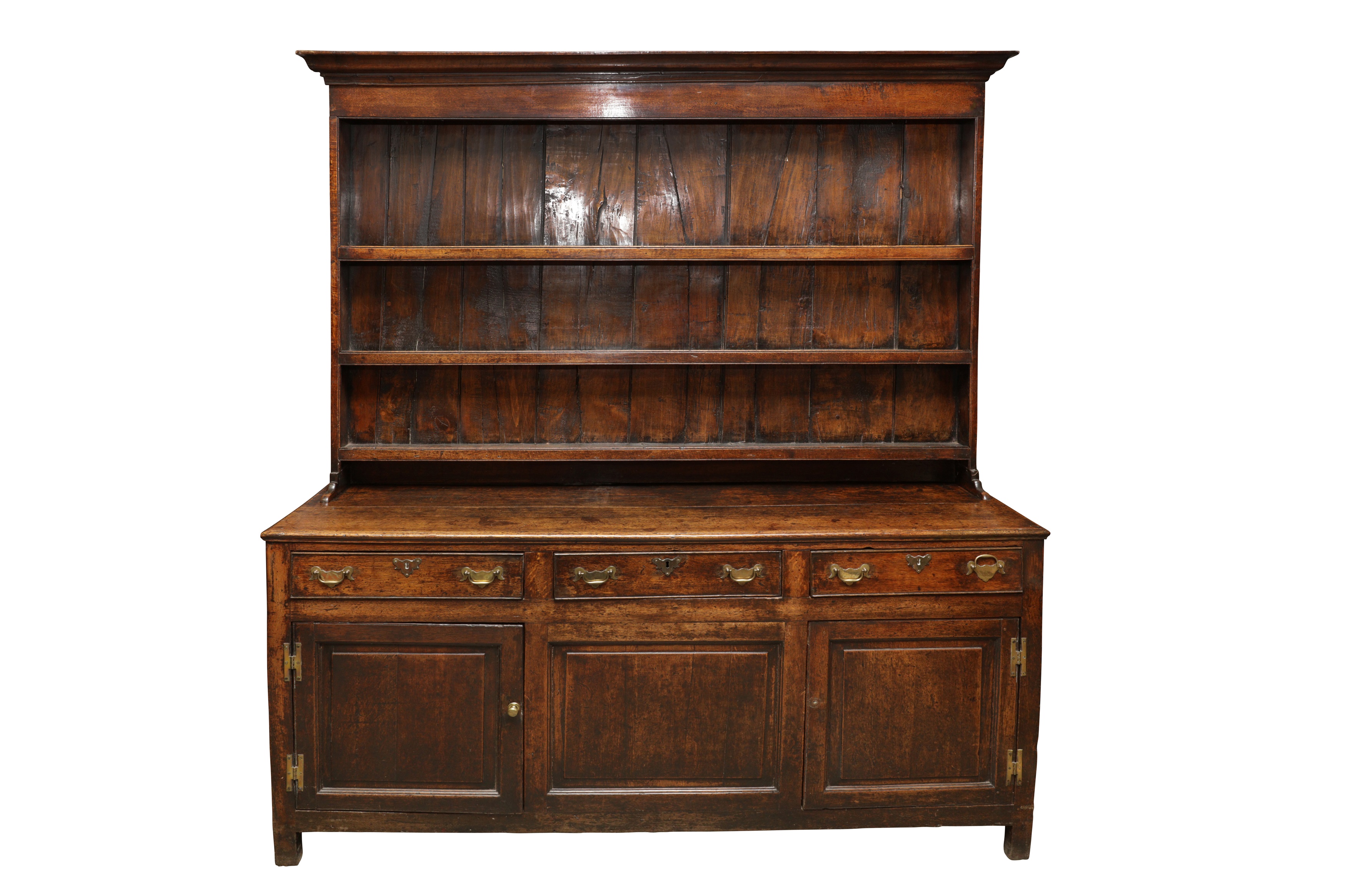 Lot 108 AN ENGLISH OAK DRESSER, 18TH CENTURY