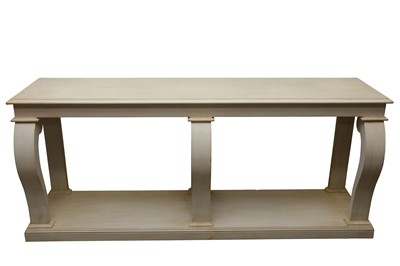 Lot 159 - A WILLIAM YEOWARD SCUMBLE GLAZED WHITE PAINTED CONSOLE TABLE