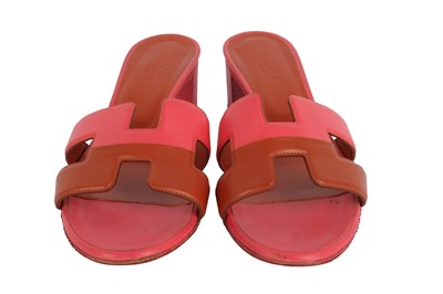 Lot 4 - Hermes Pink Bi-Color Oasis Sandal - Size 37