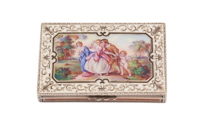 Lot 113 - An early 20th century continental 935 standard silver gilt and enamel cigarette case, German or Swiss with import marks for London 1926 by T C & Son Ltd