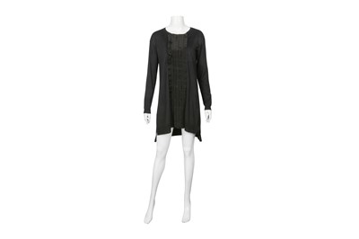 Lot 419 - Miu Miu Black Frill Front Knit Tunic Dress - Size 40