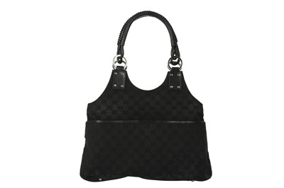 Lot 477 - Gucci Black Monogram Shoulder Bag