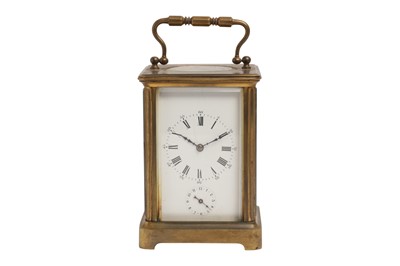 Lot 241 - A FRENCH GILT BRASS CARRIAGE CLOCK, LATE 19TH CENTURY