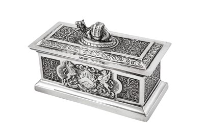 Lot 63 - A Victorian sterling silver commemorative box, London 1897 by John Marshall Spink (Spink & Son)