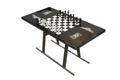 Lot 284 - A ROLLS ROYCE AND BENTLEY THEMED CHESS TABLE
