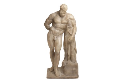 Lot 223 - PURE WHITE LINES, AFTER THE ANTIQUE, A CLASSICAL SCULPTURE OF THE FARNESE HERCULES