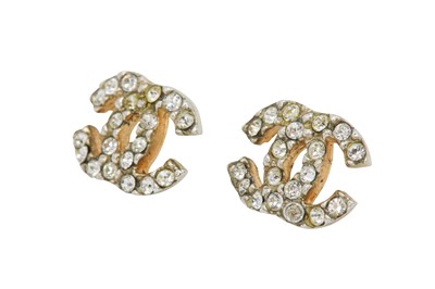 Lot 295 - Chanel Gold CC Logo Pierced Earrings