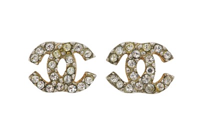 Lot 295 - Chanel Gold CC Logo Pierced Earrings