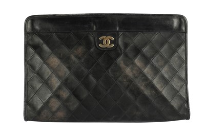 Lot 310 - Chanel Black Quilted Leather Pochette