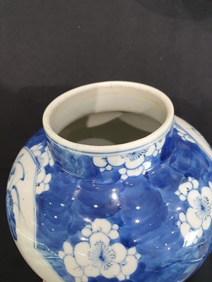 Lot 589 - A CHINESE BLUE AND WHITE BALUSTER VASE AND COVER.