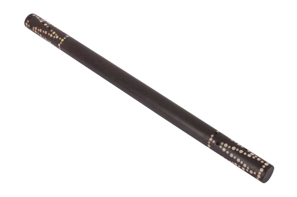 Lot 598 - A INDIAN INLAID EBONY STICK/BATON, LATE 19TH/EARLY 20TH CENTURY