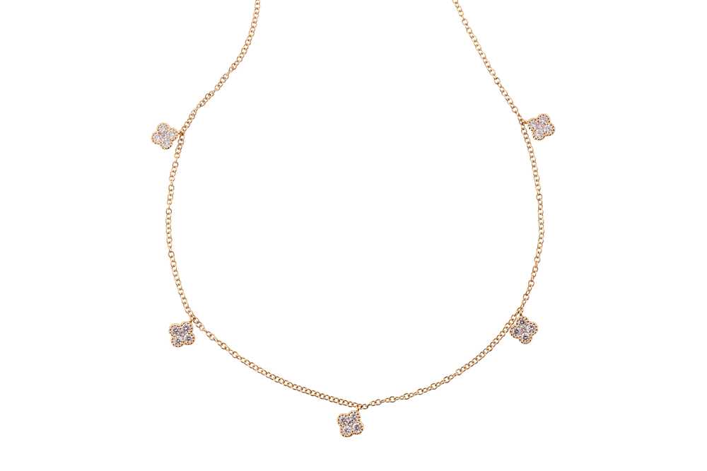 Lot 179 - A  quatrefoil diamond necklace