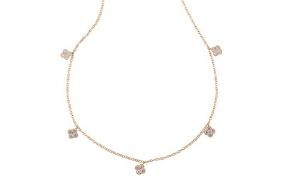 Lot 179 - A  quatrefoil diamond necklace