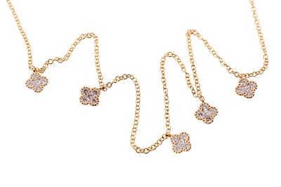 Lot 179 - A  quatrefoil diamond necklace