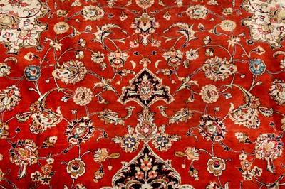 Lot 98 - AN EXTREMELY FINE SILK QUM CARPET, CENTRAL PERSIA