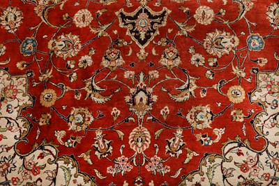 Lot 98 - AN EXTREMELY FINE SILK QUM CARPET, CENTRAL PERSIA