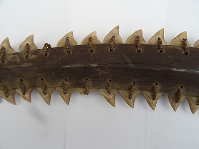 Lot 593 - A GILBERT ISLANDS TEBUTJE SHARK TOOTH SWORD